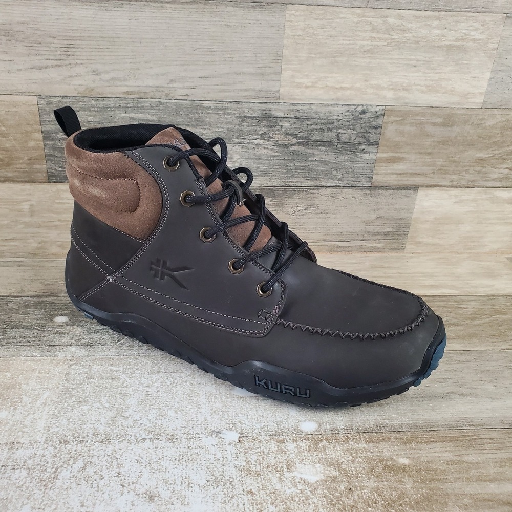 Kuru Quest Mens Hiking Boots Sz 13 M Wood Stock Brown Black Leather Mid-Top